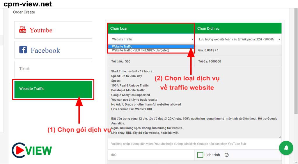 Bước 3 tăng traffic website