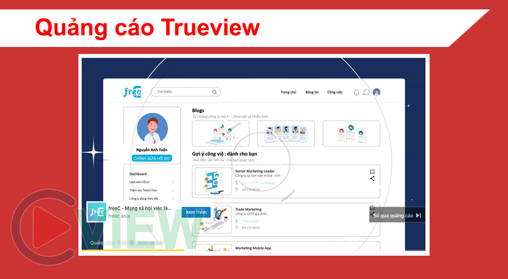 Hình thức quảng cáo Youtube trueview