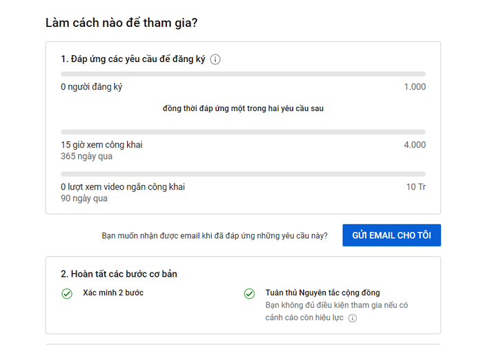 Chính sach bật kiếm tiền youtube 2023