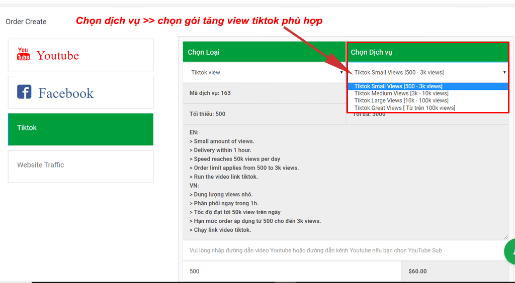 chon goi mua view tiktok phu hop
