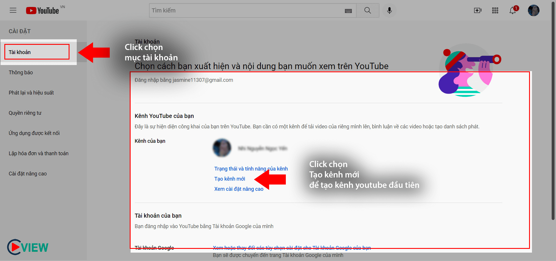 hình 4 tạo kênh youtube đ