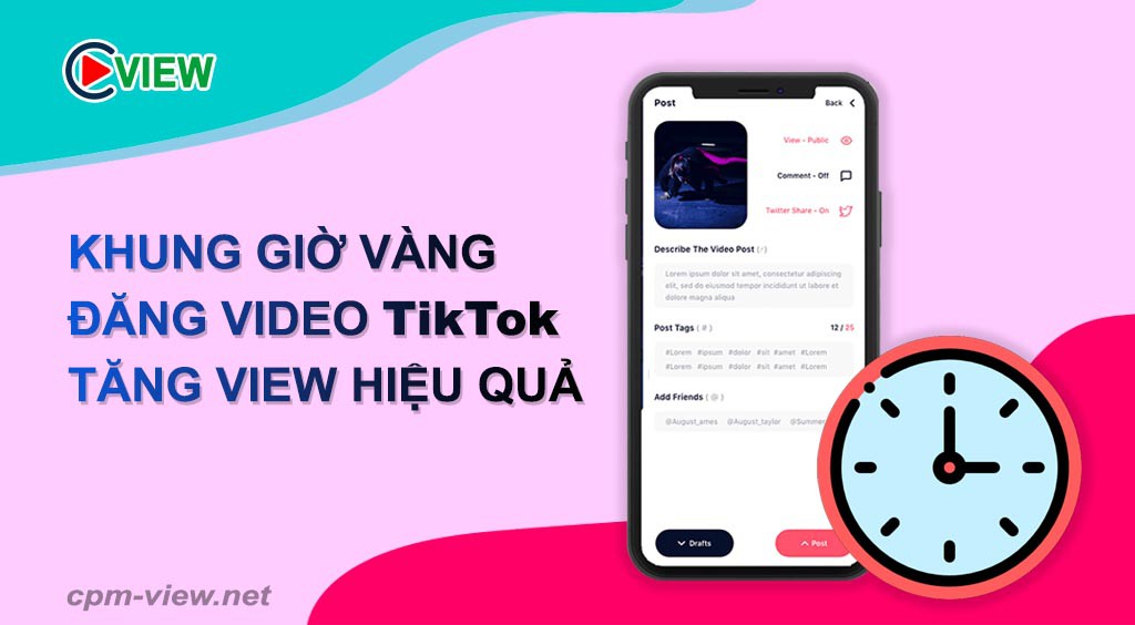 khung gio vàng đăng video tiktok tăng view hiệu quả