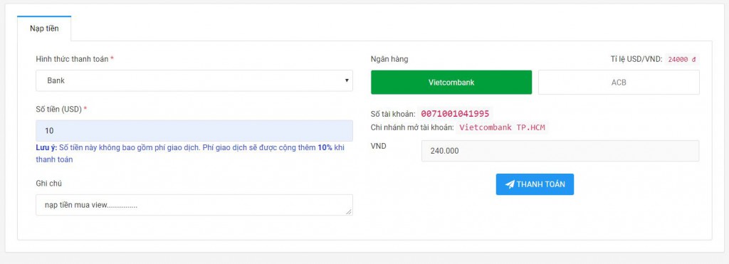 nạp tiền mua view youtube giá rẻ