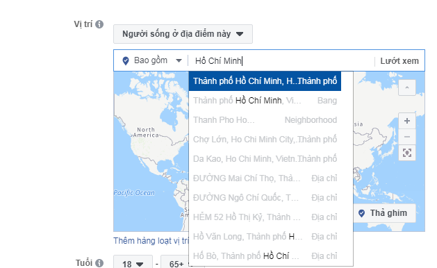 target đối tượng facebook